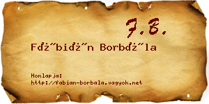 Fábián Borbála névjegykártya